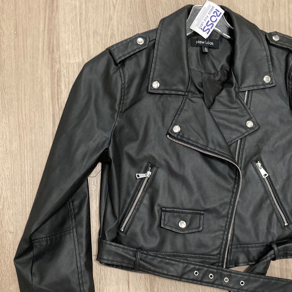 Black Faux Leather Jacket - Picture 4 of 5
